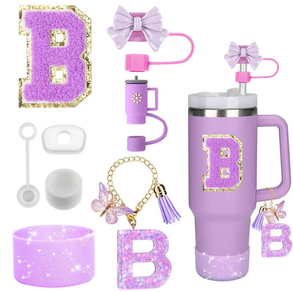8 - Piece Stanley Cup Accessory Set – Silicone Straw Topper, Boot, Handle & Charm - Shello's Creative Boutique