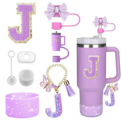 8 - Piece Stanley Cup Accessory Set – Silicone Straw Topper, Boot, Handle & Charm - Shello's Creative Boutique