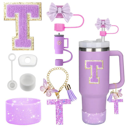 8 - Piece Stanley Cup Accessory Set – Silicone Straw Topper, Boot, Handle & Charm - Shello's Creative Boutique