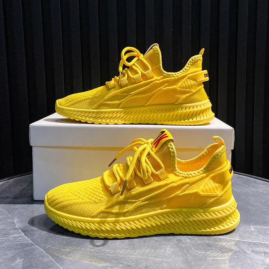 GLSR Women Yellow Sneakers Summer Breathable Mesh Women Shoes Casual Fashion Tenis Black Red Women's Vulcanized Shoes 
