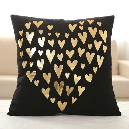 Luxurious Gold Foil Velvet Pillow Cover - Elegant 45x45cm Cushion - Shello's Creative Boutique