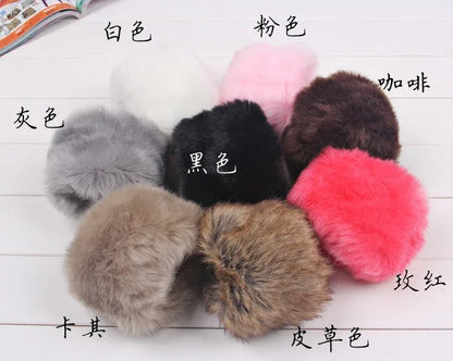 Luxe Winter Wrist Gloves – Faux Rabbit Fur with Oversized Sleeves - Shello's Creative Boutique