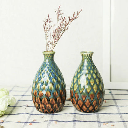 Ceramic Aromatherapy Bottle – Unique Concave & Convex Mini Vase - Shello's Creative Boutique