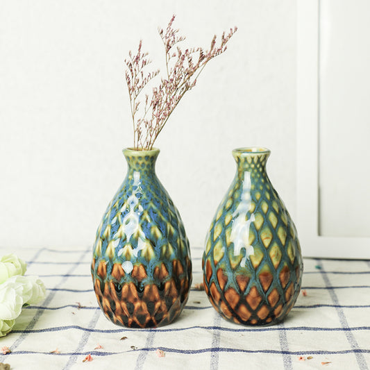 Ceramic Aromatherapy Bottle Creative Home Mini Ceramic Vase Ornament Decoration Hydroponic Small Vase Concave Bottle Convex Bottle eprolo