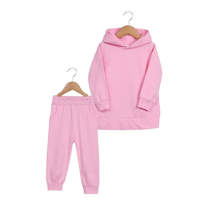 Thickened Autumn And Winter Clothing Children's Sports Suit Casual Pullover Hooded Sweater Trousers Two-Piece Set - Shello's Creative Boutique