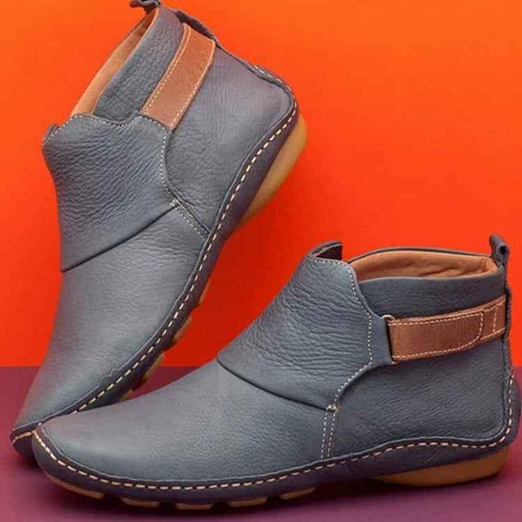Women's Velcro Martin Boots - Flat Ankle Boots - Shello's Creative Boutique