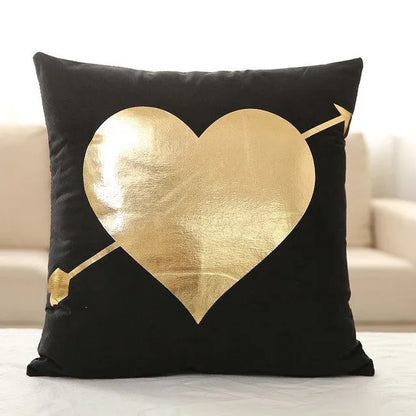 Luxurious Gold Foil Velvet Pillow Cover - Elegant 45x45cm Cushion - Shello's Creative Boutique