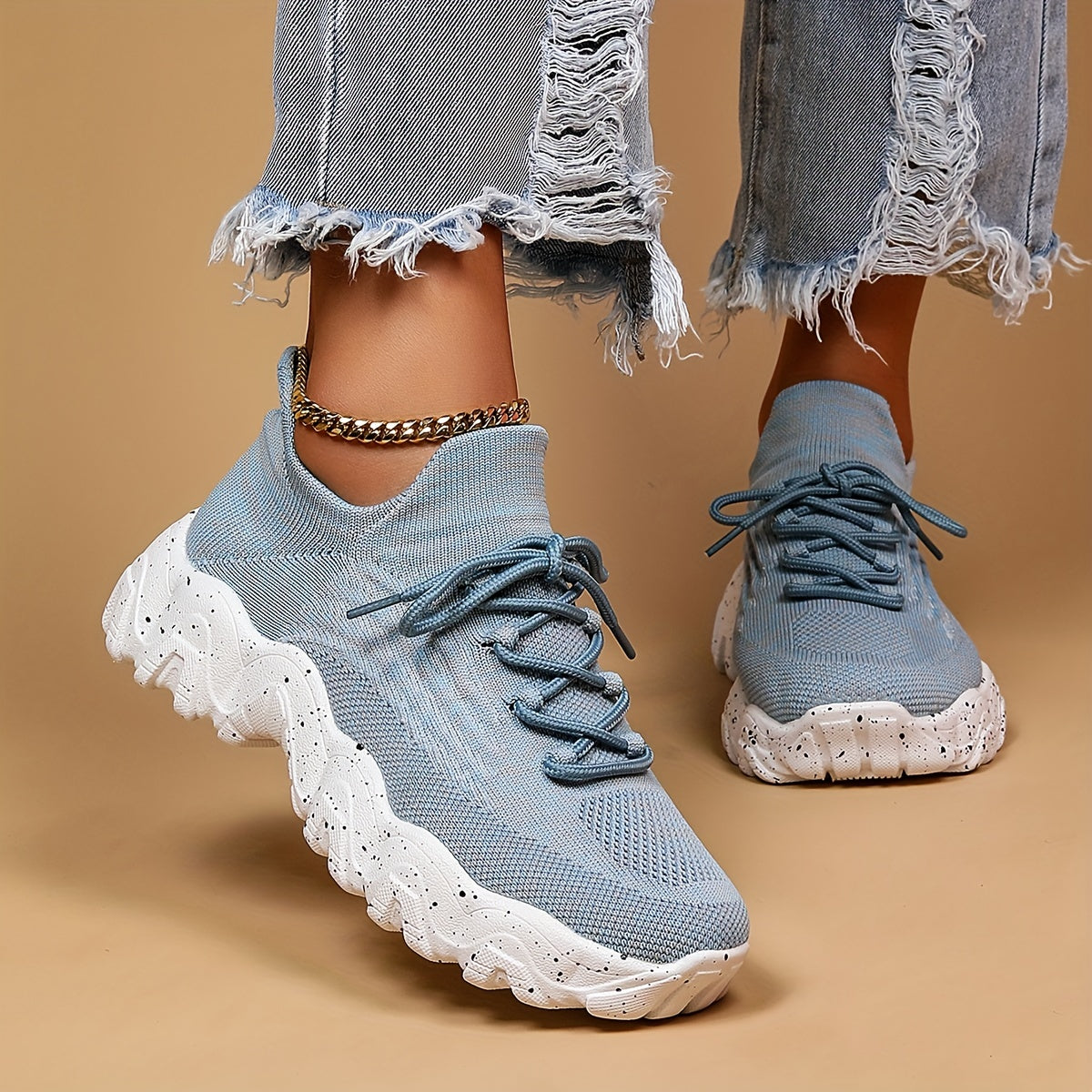 Women'S Casual Sports Sneakers, Striped Low Top Slip-On Shoes with Round Toe, Non-Slip Rubber Sole, Fabric Upper & Inner, All-Season Spring Footwear Shello's Creative Boutique
