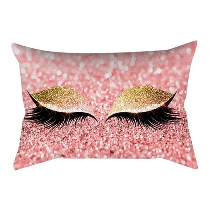 Eyelash Out Soft Velvet Cushion Cover – Chic Marble Pillow Case for Home & Sofa Decor - Shello's Creative Boutique