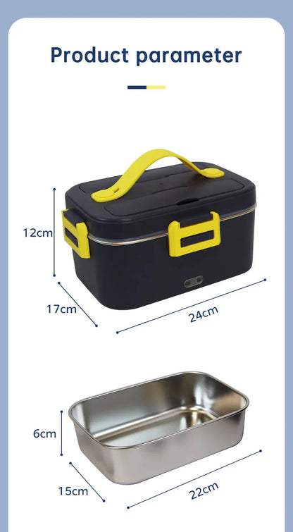 New portable household car 110 / 220V 12V/24V rechargeable automatic heated electric lunch box bento food heater container box - Shello's Creative Boutique