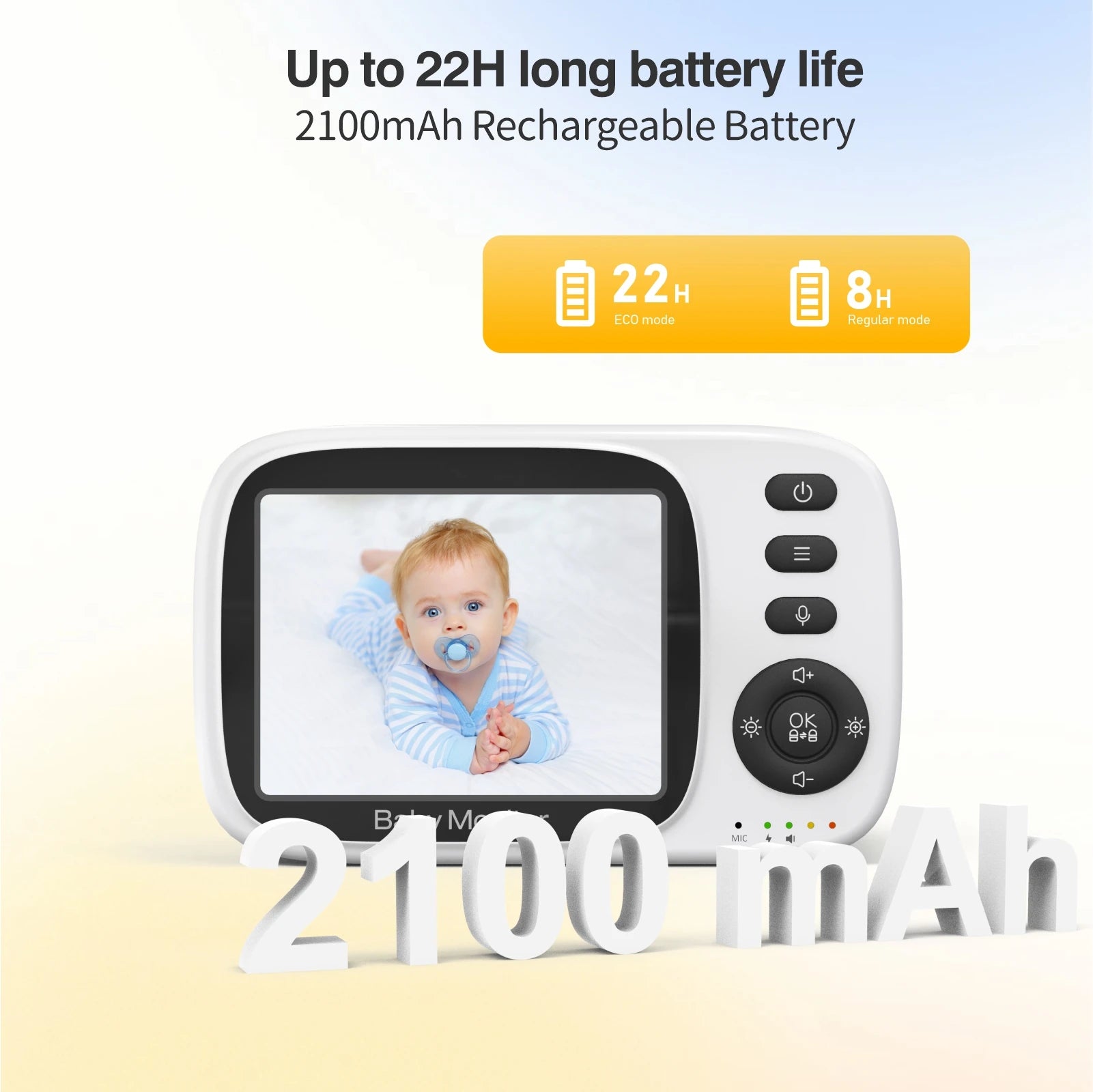 Video Baby Monitor 2.4G Wireless with 3.2 Inches LCD 2 Way Audio Talk Night Vision Surveillance Security Camera Babysitter eprolo