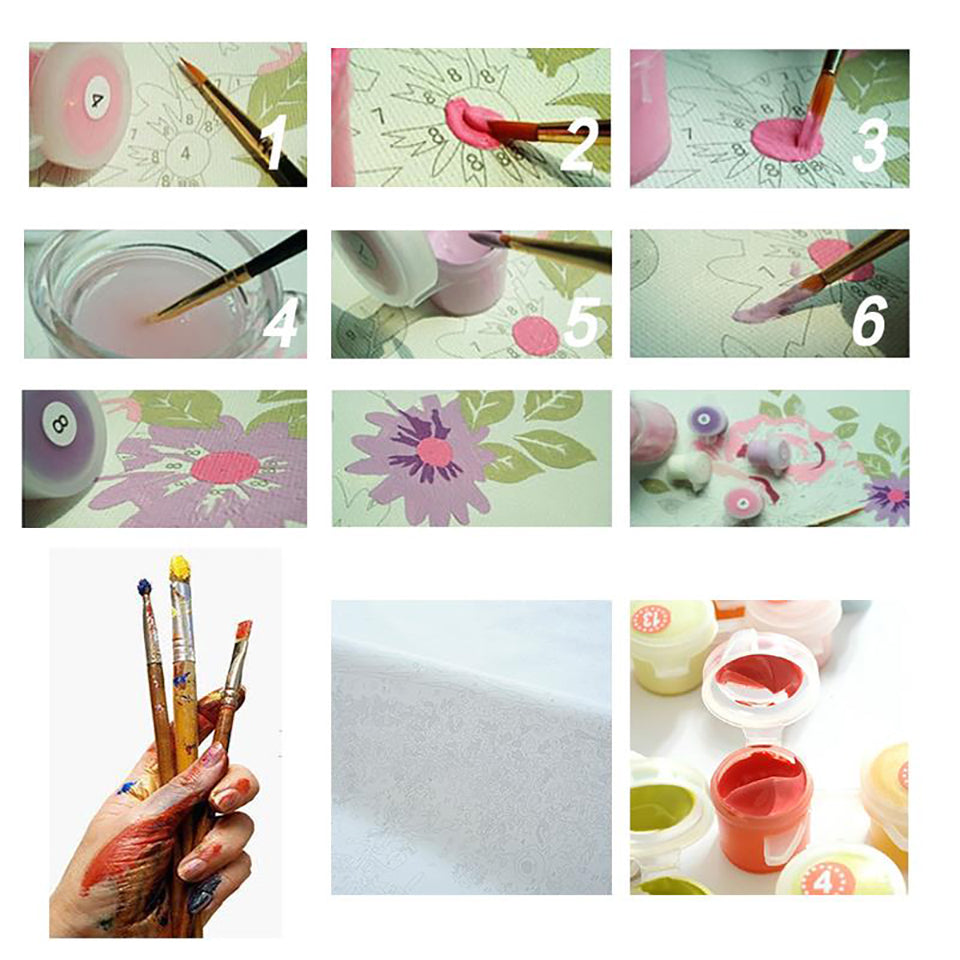 Oil Painting By Numbers DIY Hand Painted Swimming Dog Canvas Wall Art Coloring Animals Fish Pictures Drawing Home Decor Gifts