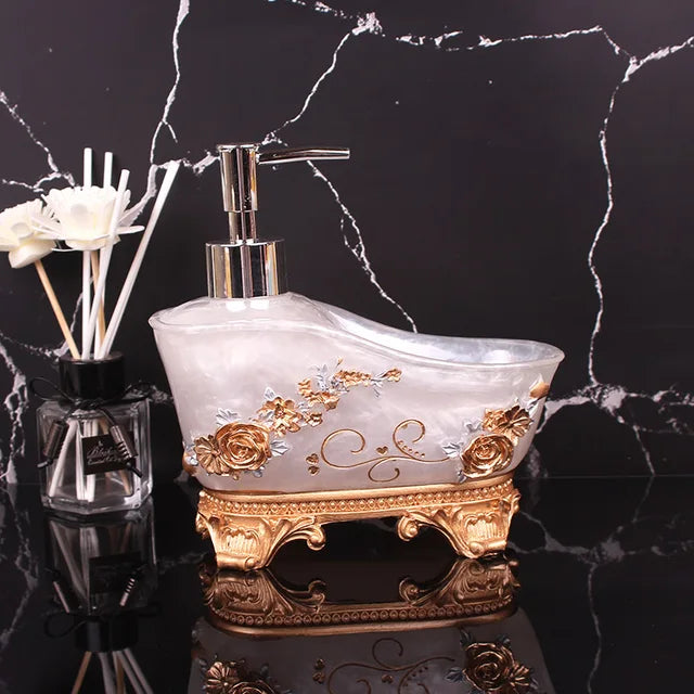 European Liquid Soap Bottle Resin Bathtub Shape Bathroom Sanitizer Bottles Shampoo Shower Gel Wristband Dispenser Accessories Shello Creative Boutique