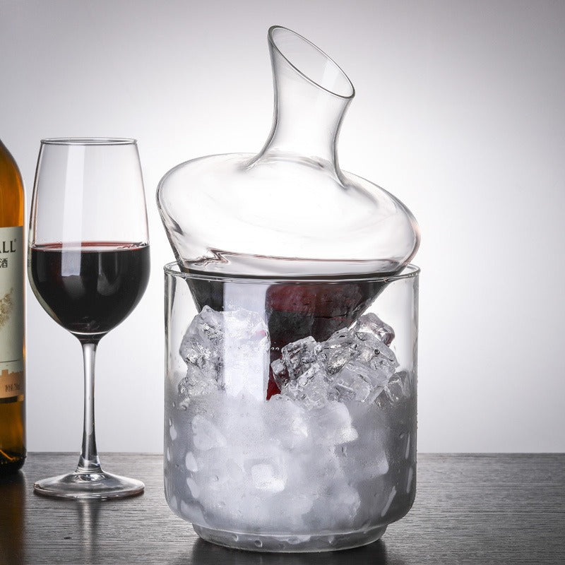 1000ml with Ice Bucket Decanter Lead-Free Crystal Glass Whiskey Vodka Brandy Bottle Bar Festival Hip Flask Wine Set eprolo