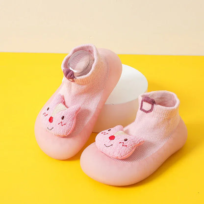 Baby Non-Slip Cotton Floor Socks - Soft Breathable Socks with Cartoon Designs - Shello's Creative Boutique