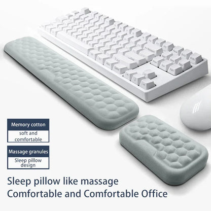 Keyboard mouse wrist rest ergonomic office typing protect relax wrist memory foam mouse pad - Shello's Creative Boutique