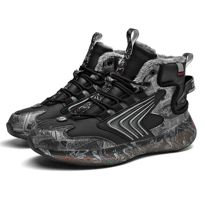 Men's Trendy Luminous Running Shoes – Graffiti High-Top Sneakers - Shello's Creative Boutique