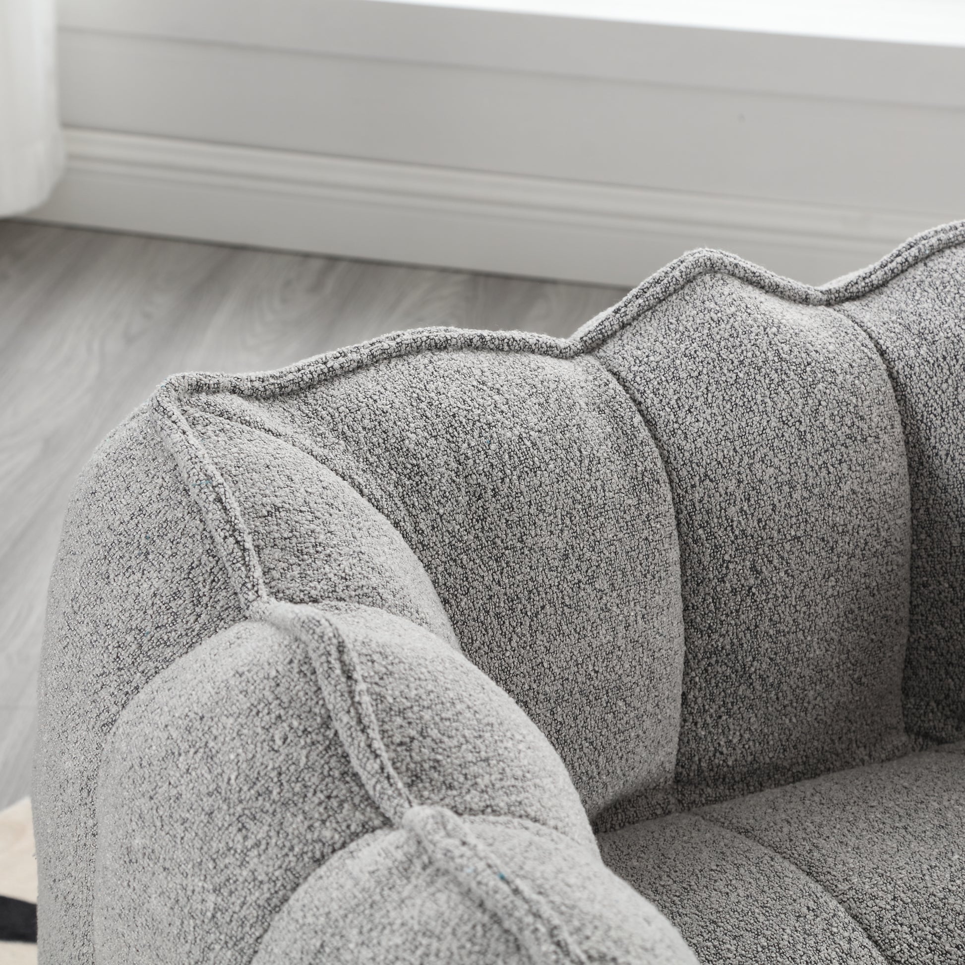 Soft Bean Bag Chair with High Resilient Foam(Chips)for living room and bedroom,Comfortable Square Lazy Sofa with Footstool eprolo