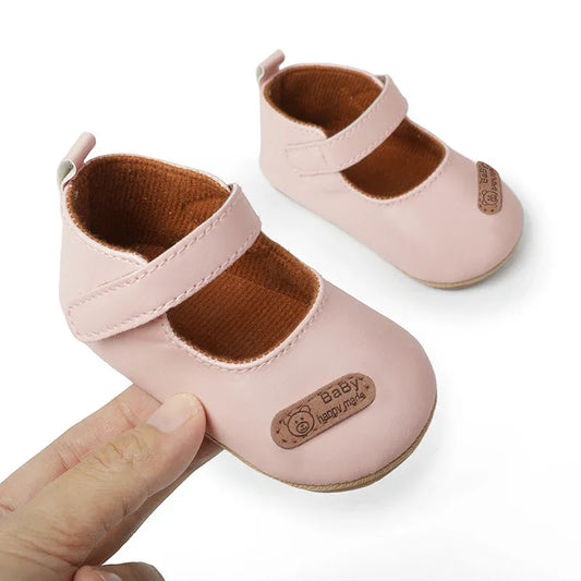 Baby First Walking Shoes - Soft PU Leather Pre-Walker Shoes for 0-12 Months | Non-Slip Sole - Shello's Creative Boutique