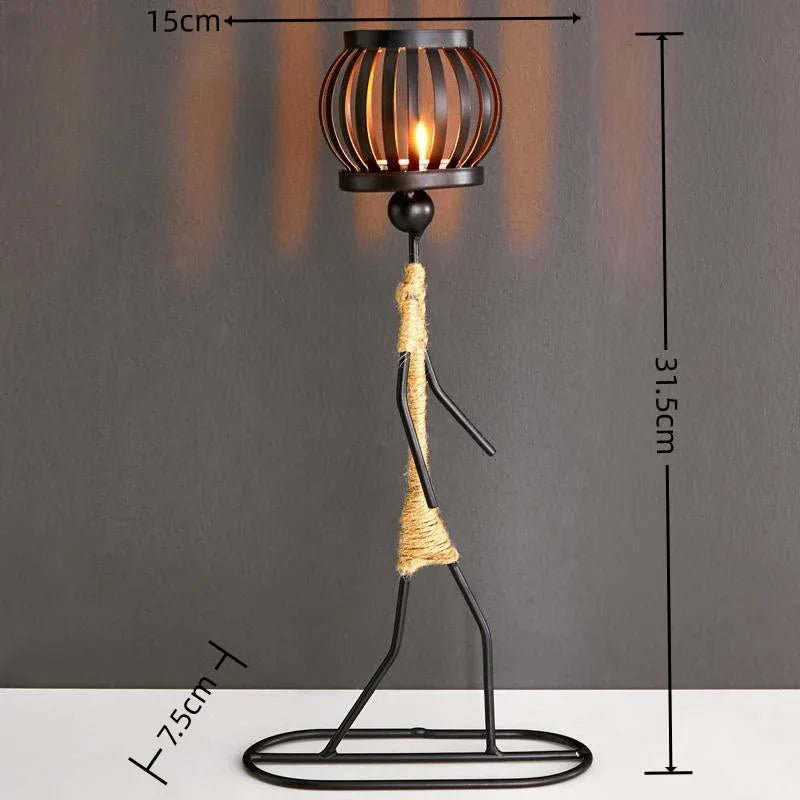 European Wrought Iron Candle Holder - Elegant Dining Table Centerpiece - Shello's Creative Boutique
