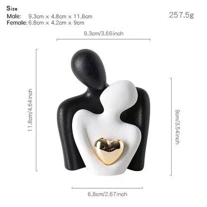 Creative Couple Figure Decoration – Romantic Sculpture for Home & Newlywed Décor - Shello's Creative Boutique