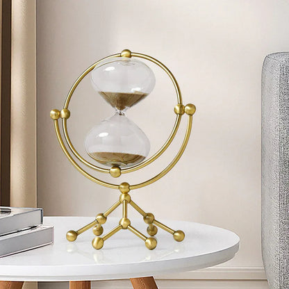 Nordic Light Luxury Rotating Hourglass – Exquisite Metal Crafts Decoration - Shello's Creative Boutique