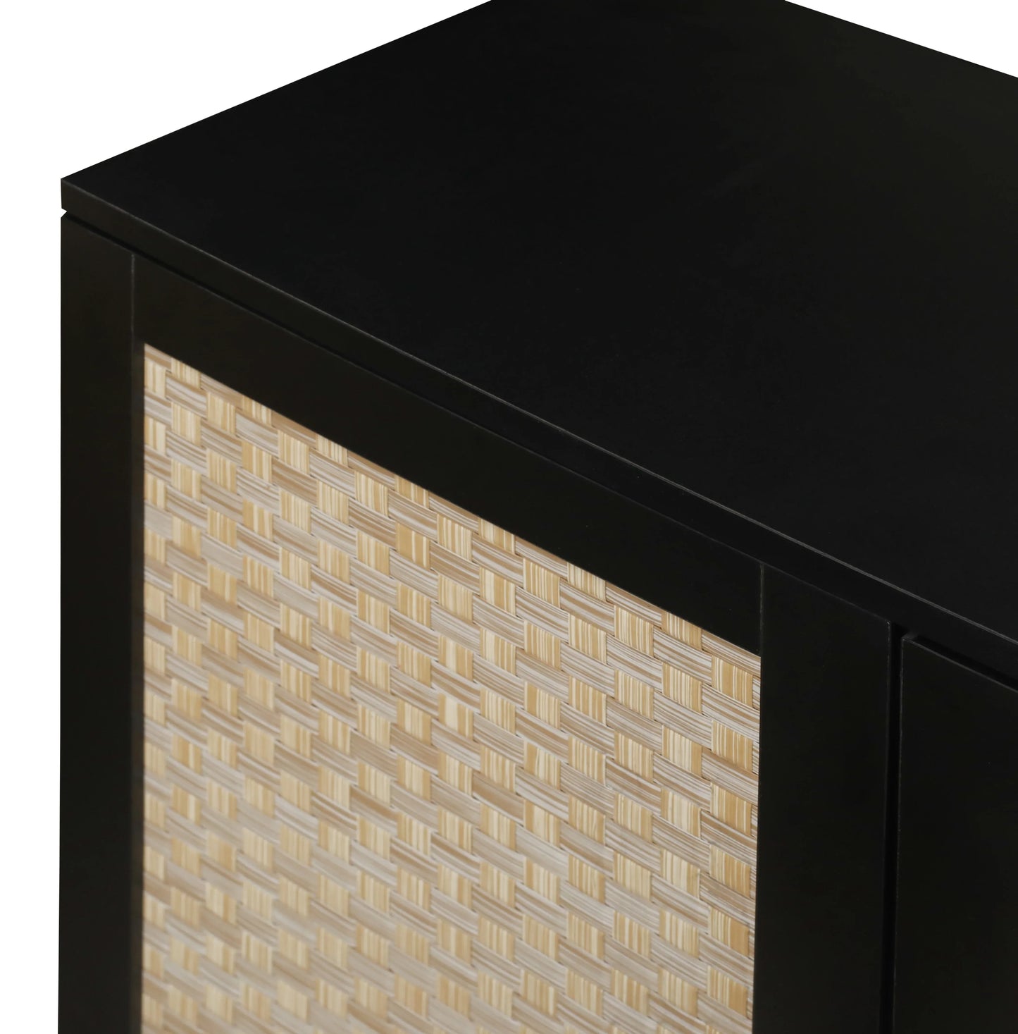 Rattan 4-Door Sideboard , Sideboard Buffet Storage Cabinet,Accent Storage Cabinet , Large Cabinet With 4 Rattan Decorated Doors - Shello's Creative Boutique