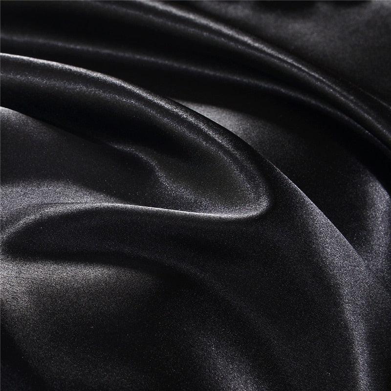 Premium Black Duvet Cover - Soft Polyester Quilt Cover with Zipper Closure