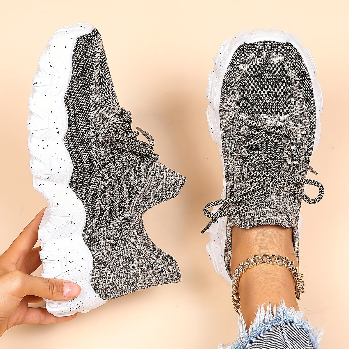 Women'S Casual Sports Sneakers, Striped Low Top Slip-On Shoes with Round Toe, Non-Slip Rubber Sole, Fabric Upper & Inner, All-Season Spring Footwear Shello's Creative Boutique