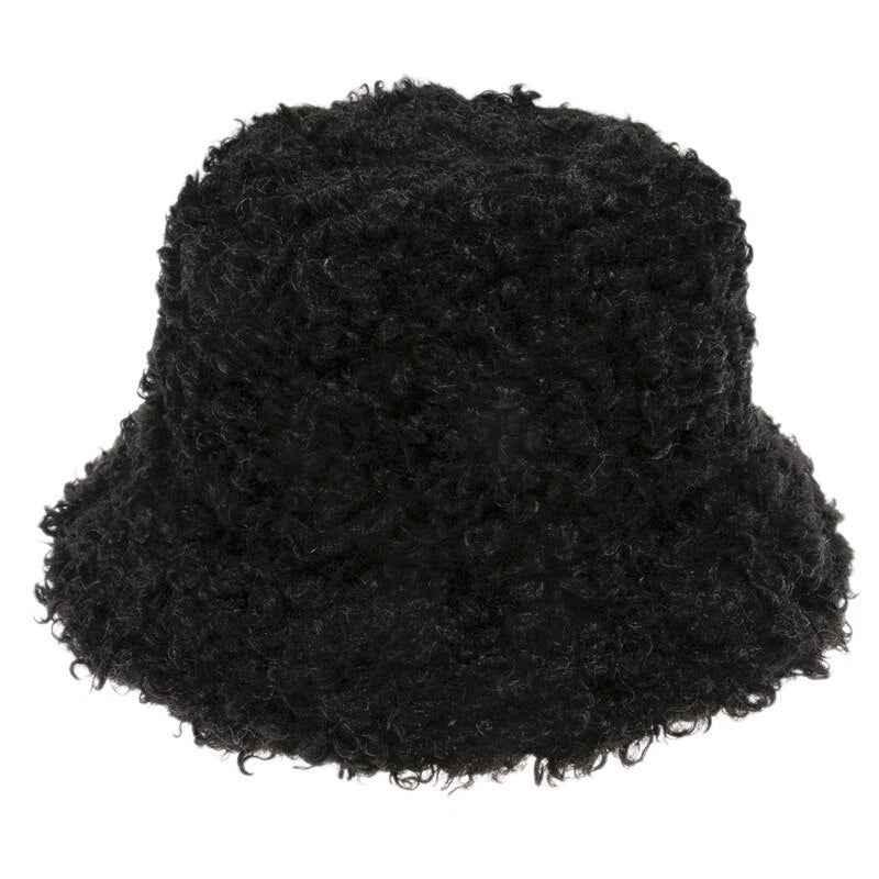 Women's Faux Fur Bucket Hat - Warm Fluffy Winter Hat for Outdoor & Casual Wear - Shello's Creative Boutique