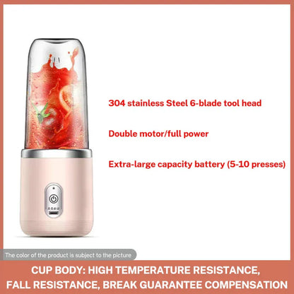Juicer Portable Six Blade Charging Small Household Juice Cup Fully Automatic and Multifunctional Juice Cup - Shello's Creative Boutique