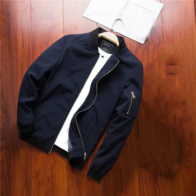 Men's Bomber Jacket - Slim Fit Streetwear Pilot Coat - Shello's Creative Boutique
