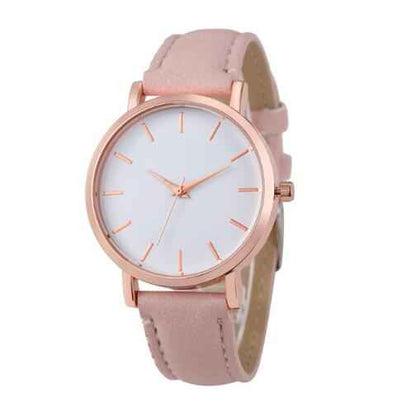 Men Leather Stainless Quartz Wrist Watches Women