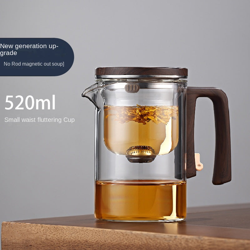 Xiaoman Waist new rodless elegant cup, one click magnetic suction filter glass tea pot, automatic tea separation tea cup eprolo