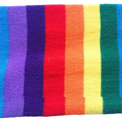 Rainbow Striped Thigh High Socks & Fingerless Arm Warmers Set - Shello's Creative Boutique
