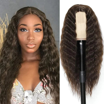 Deep Wave Lace Front Wig - Long Curly with Headband - Shello's Creative Boutique
