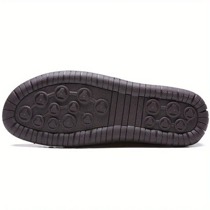 KEZZLY Casual Handmade Stitching Men's Flats – Lace-Up Outdoor Walking Sneakers with Round Toe & Rubber Sole - Shello's Creative Boutique