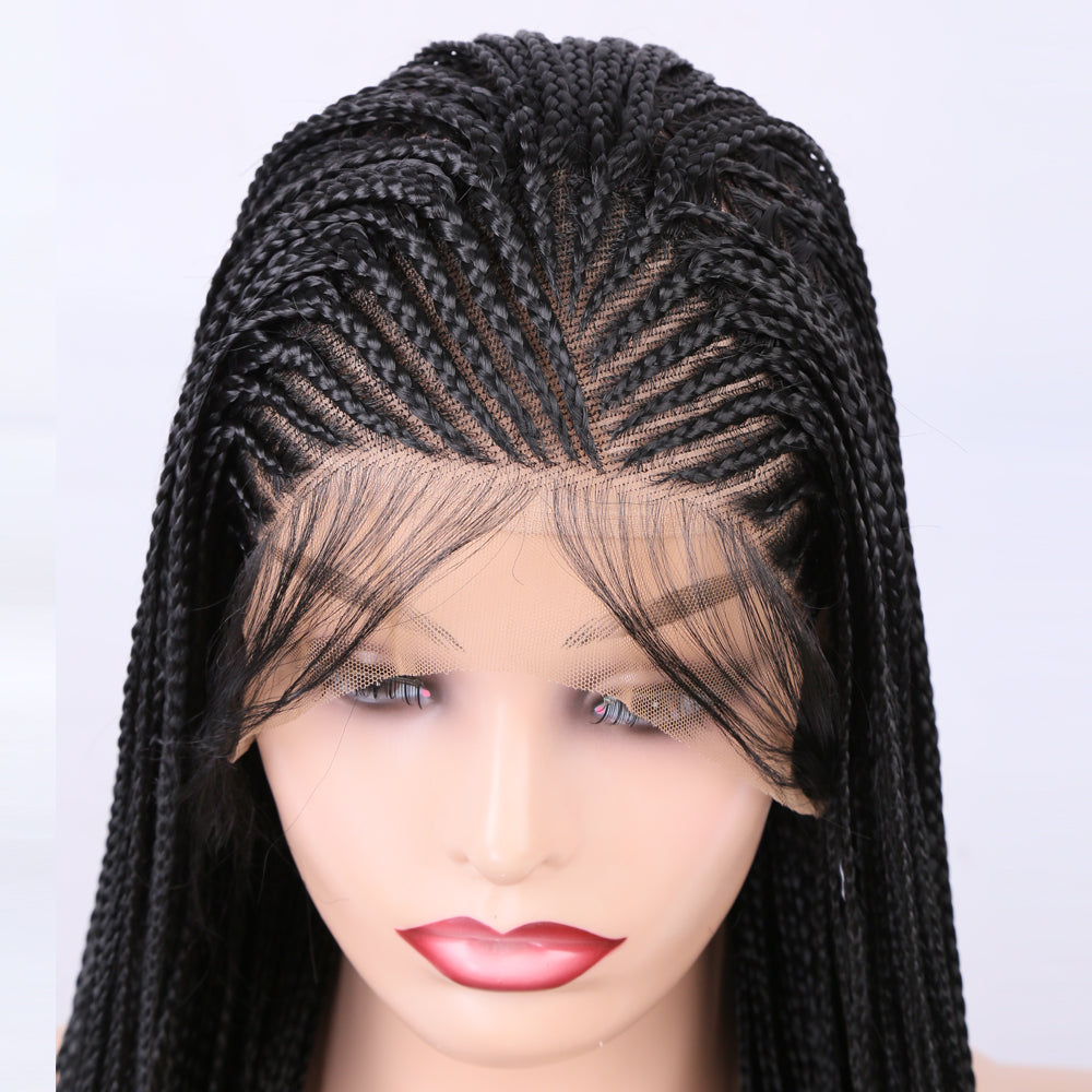 Lace Front Wig Braided Wigs Braiding Hair For Black Women Long Cosplay Synthetic Box Braid Wig Shello Creative Boutique