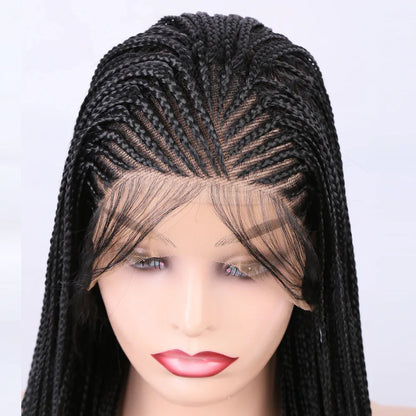 Long Box Braid Lace Front Wig - Synthetic Braided Wig for Black Women - Shello's Creative Boutique