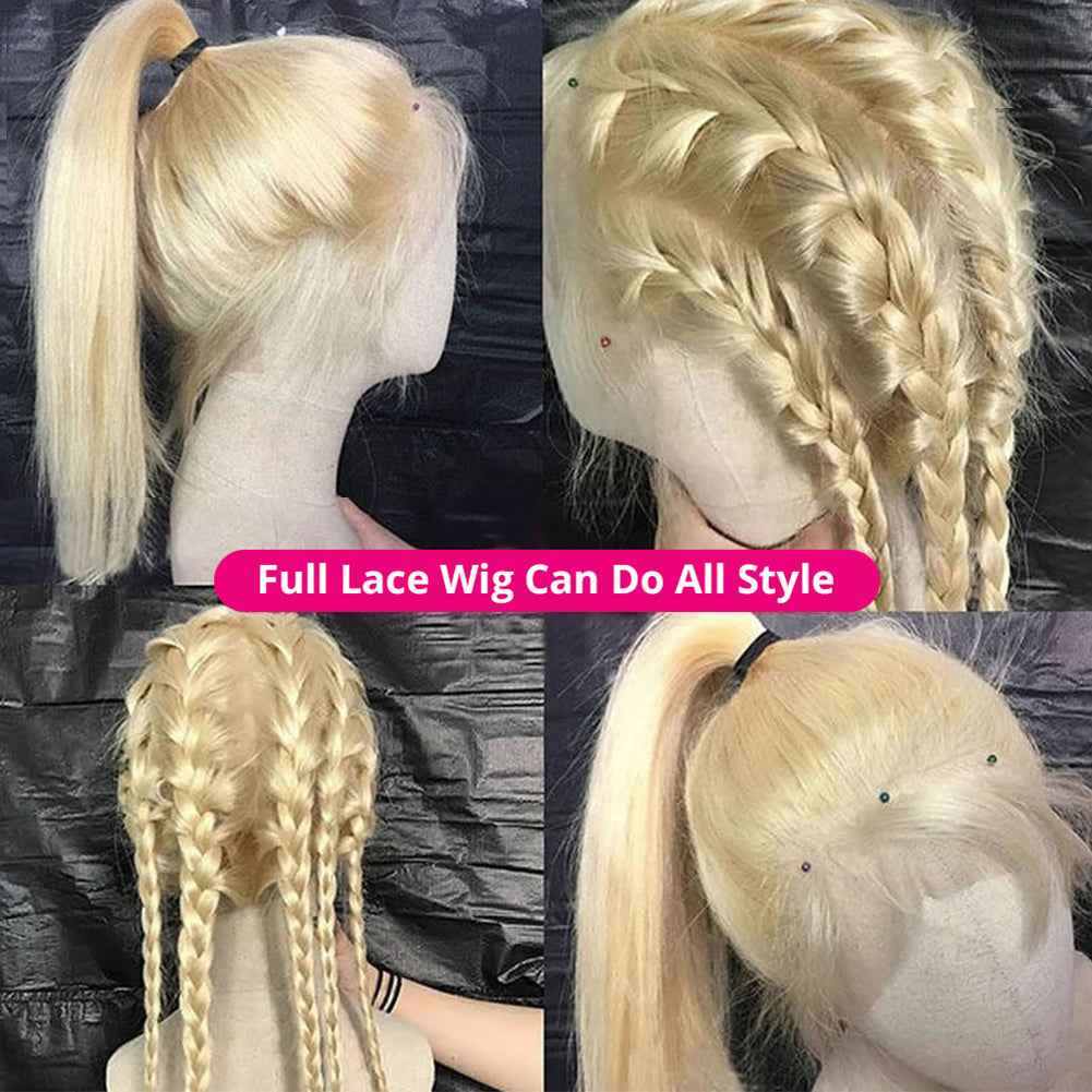 European and American Women's Wig Front Lace Wig Female 613 # Long Straight Hair