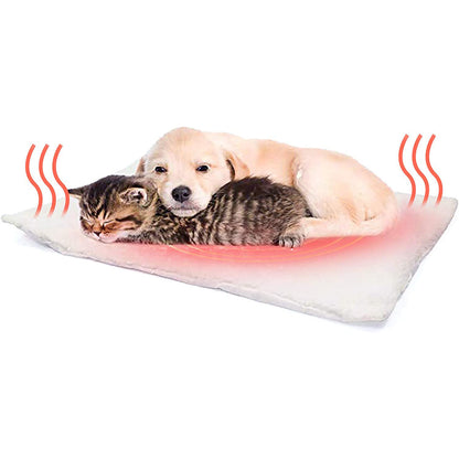 Self-Heating Dog Bed Mat - Warm Plush Pet Blanket with Heat Reflection Technology