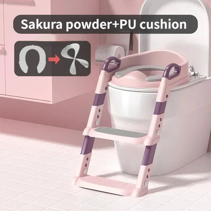 Stair Style Children's Toilet Boy and Girl Baby Toilet Folding Rack Step Stool Child Step Toilet Seat Ring Baby Potty Toilets eprolo
