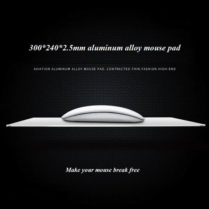 Aluminum Alloy Smooth Mouse Pad 240x180/300mm Hard Metal Slim Desk Mat Rubber Anti-slip Bottom Speed Control Mousepad For Gaming - Shello's Creative Boutique