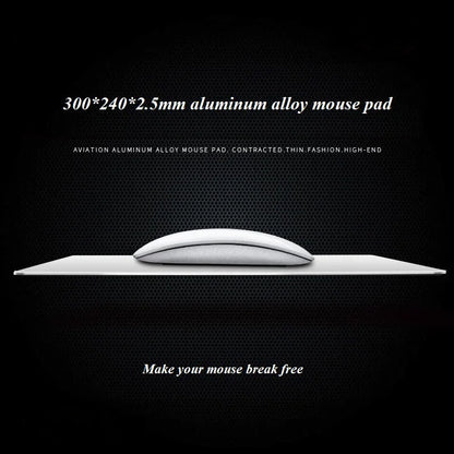 Aluminum Alloy Smooth Mouse Pad 240x180/300mm Hard Metal Slim Desk Mat Rubber Anti-slip Bottom Speed Control Mousepad For Gaming - Shello's Creative Boutique