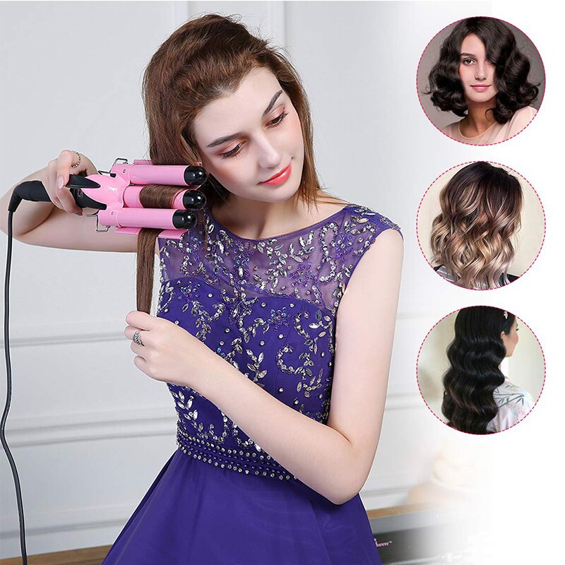 New Arrival Hair Curling Iron LED Ceramic Triple Barrel Hair Curler Irons Hair Wave Waver Styling Tools Hair Styler Wand eprolo