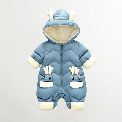 OLEKID Baby Winter Snowsuit Plus Velvet Thick Baby Boys Jumpsuit 0-2 Years Newborn Romper Baby Girls Overalls Toddler Coat - Shello's Creative Boutique