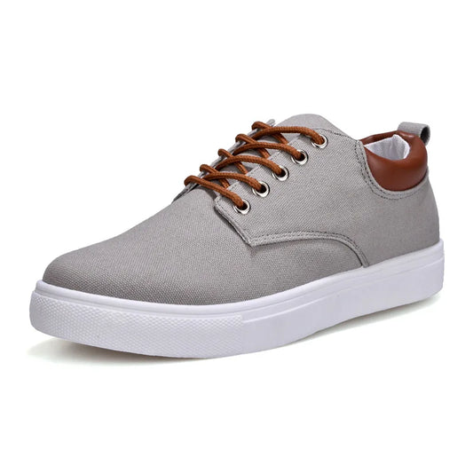 Men Shoes Canvas Sneakers Flats Lace up Leisure Loafers Rubber Sole Non Slip Sneakers eprolo