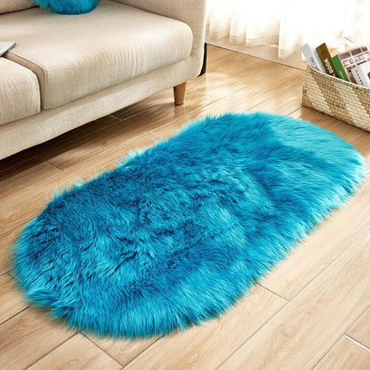 Imitation Wool Oval Plush Carpet – Soft Luxury for Any Space - Shello's Creative Boutique