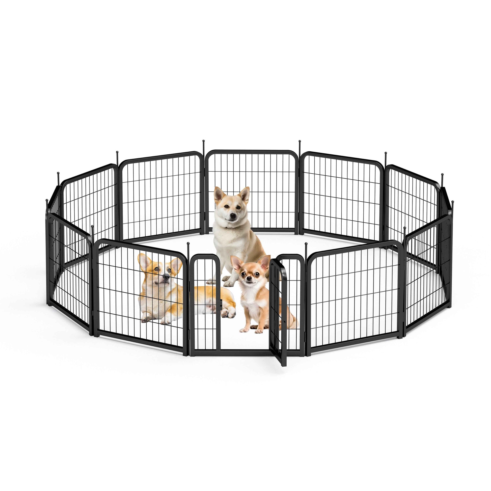 12-Panel Dog Fence - 24" Portable Indoor/Outdoor Pet Pen
