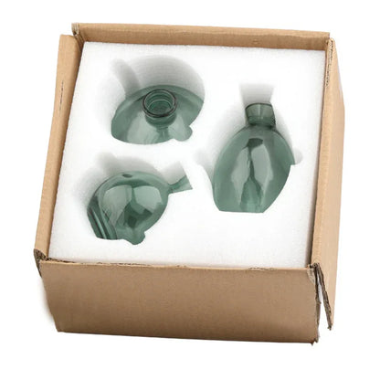 Light Luxury Painted Gold Small Glass Vase – Elegant 3-Piece Set - Shello's Creative Boutique
